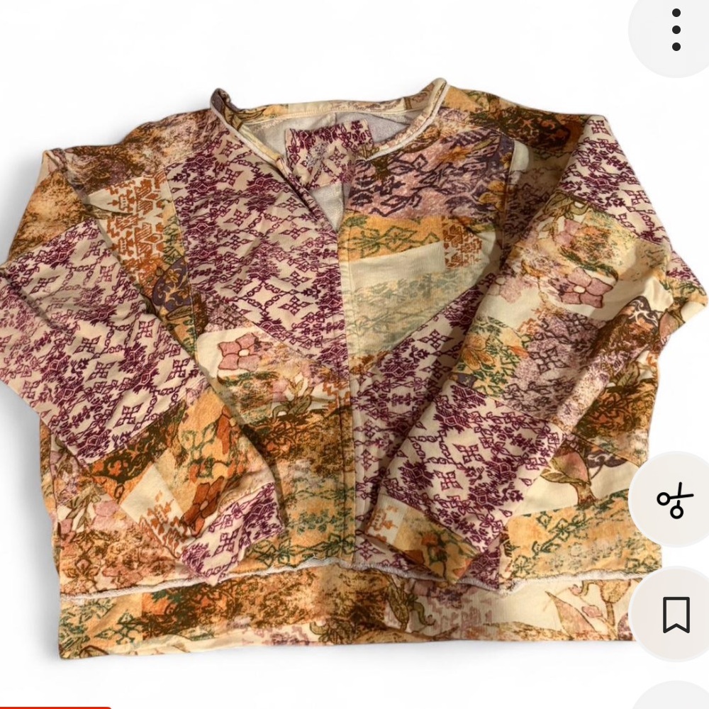 Anthropologie Pink and Green Patterned Shirt